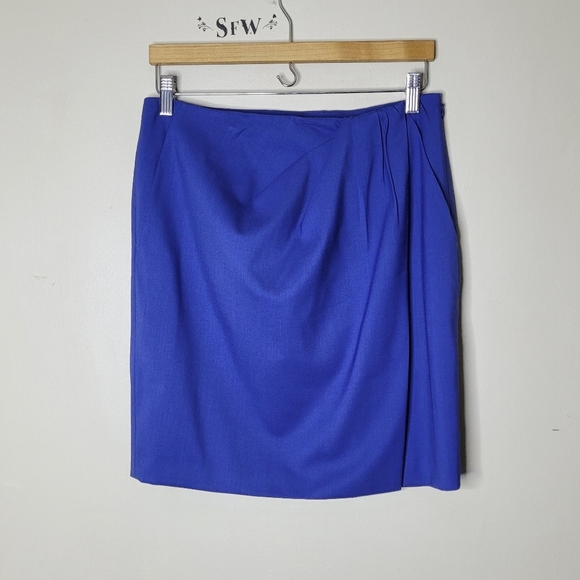 NWT Theory Project Wool Mini Skirt Size 4 Bluefin - Picture 2 of 11